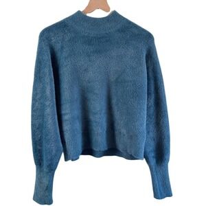 Bailey/44 Sweater Plush Fuzzy Mock‑Neck Dolman Teal Size Medium
